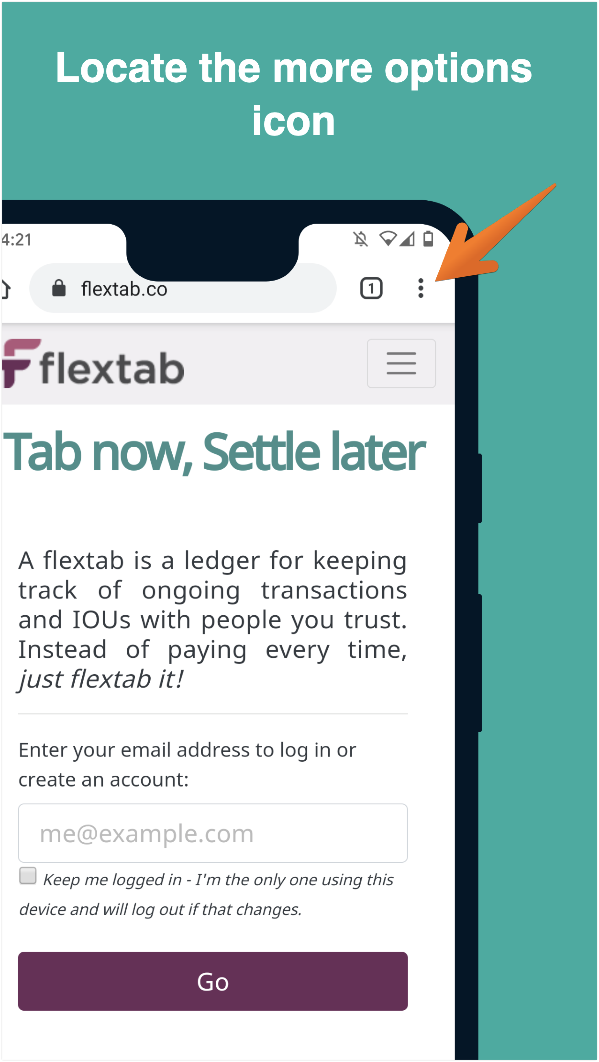 Locate the 'more options' icon
