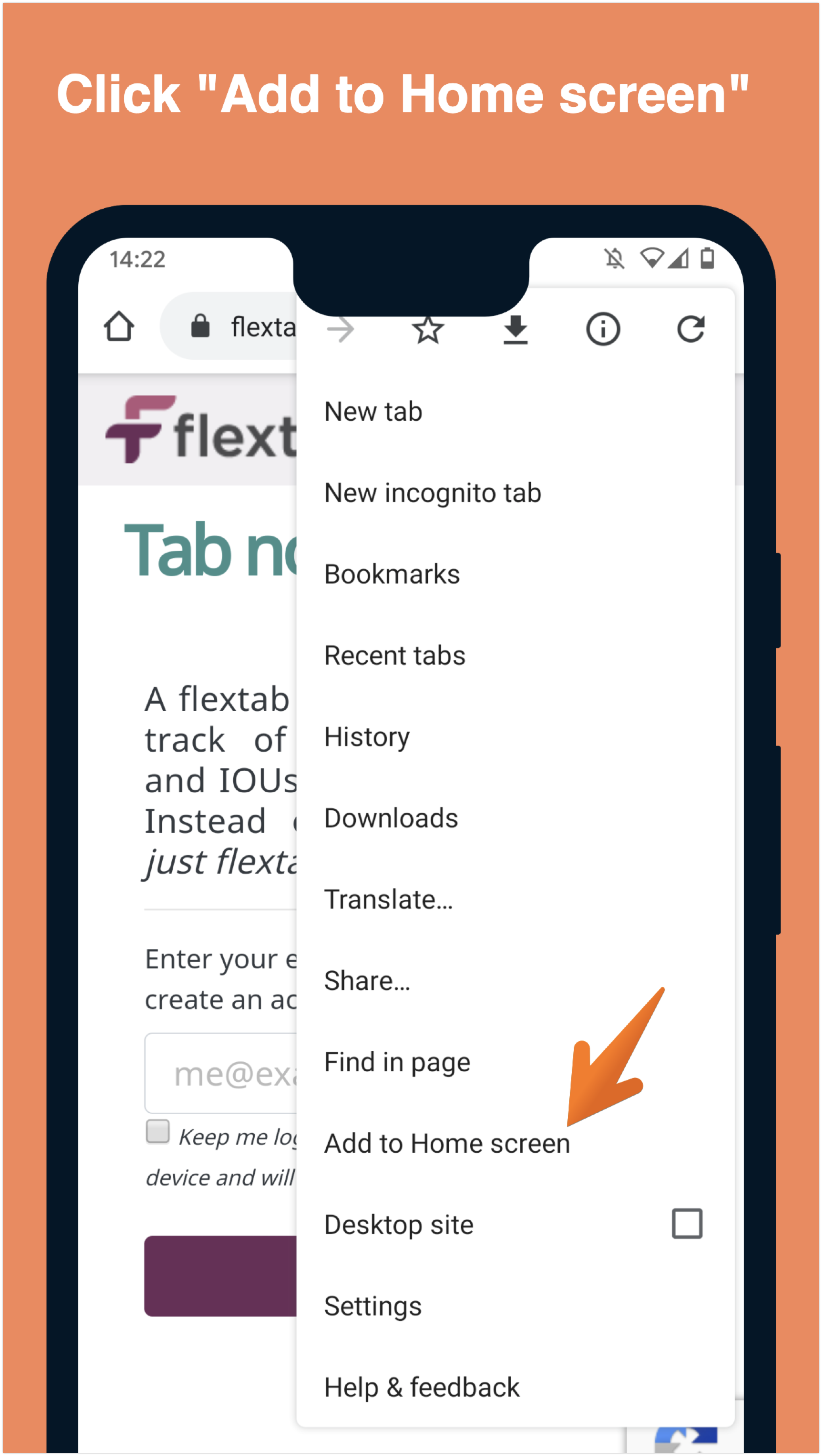 Click 'add to homescreen'